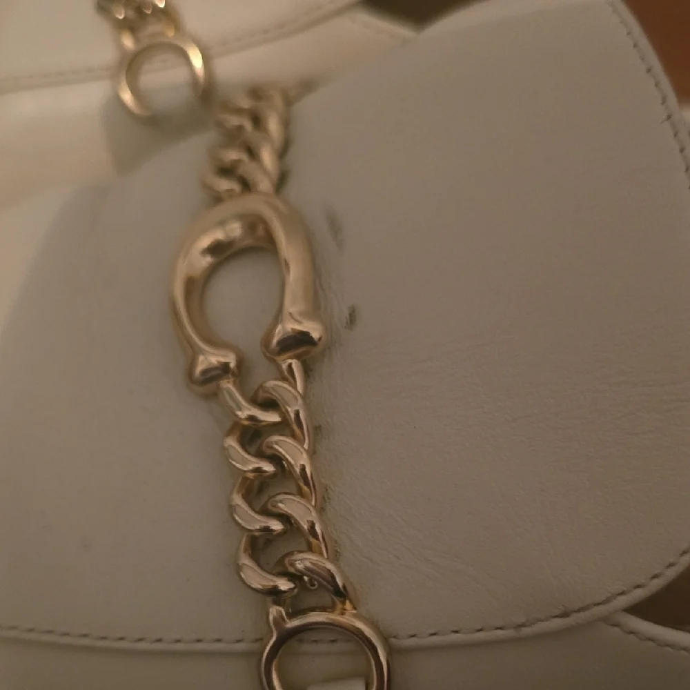 Coach White Leather Mules with Gold Chain - Picture 5 of 10